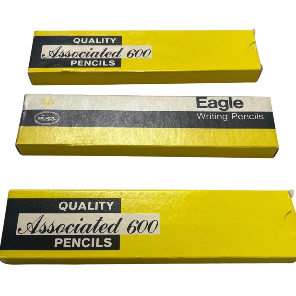Vintage Eagle Associated 600 Writing Pencils Berol Corporation 3‎ Boxes NOS USA